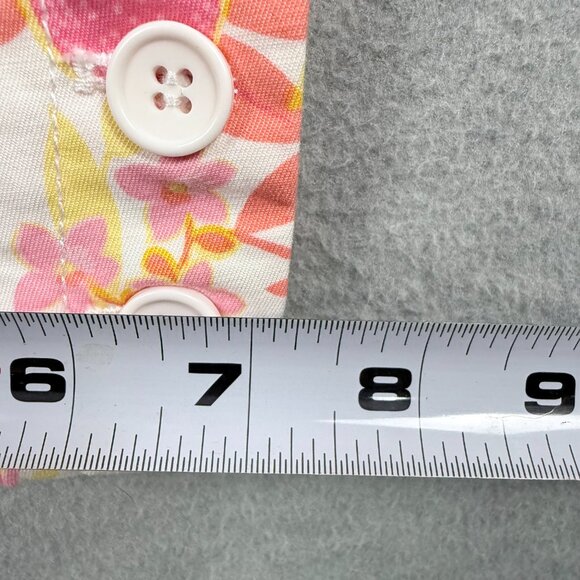 Talbots 12 Perfect Crop Pants Fruit & Flowers Pink Orange Button Cuffs Tropical - Picture 16 of 16